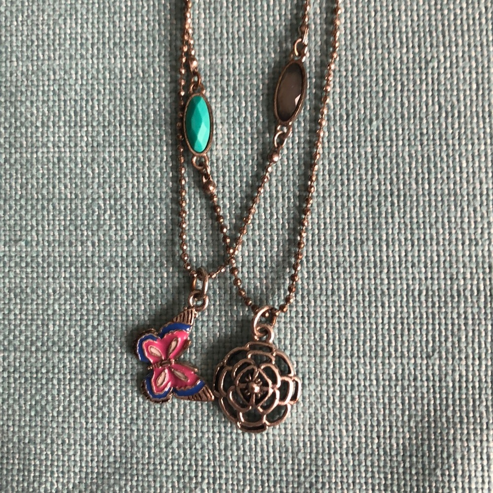 Luck brand necklace! With flower and butterfly
